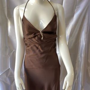 brown ball gown